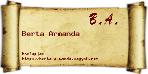 Berta Armanda névjegykártya